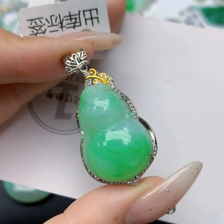 翡翠银S925镶嵌颈饰