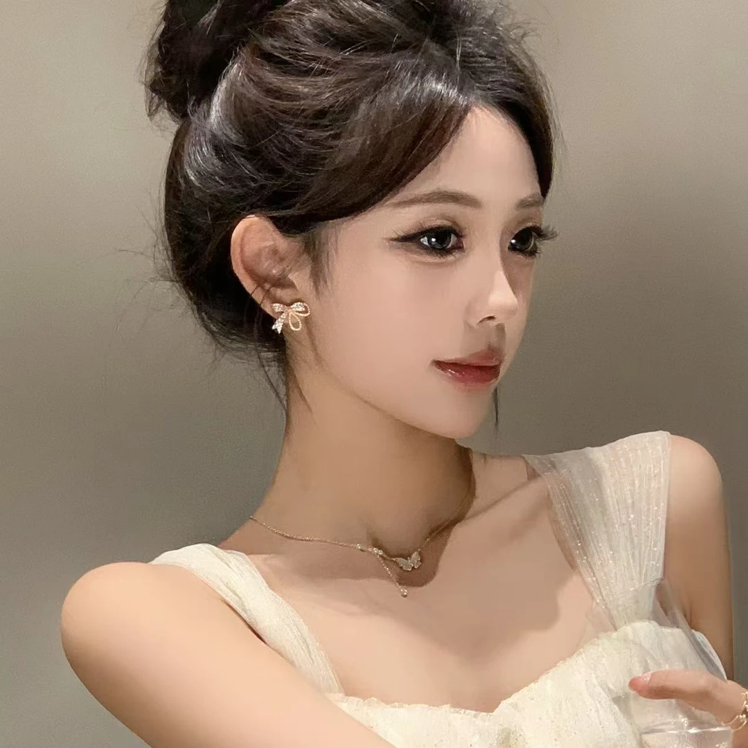 FULL GIRLISH耳环00902轻奢蝴蝶结耳钉耳饰