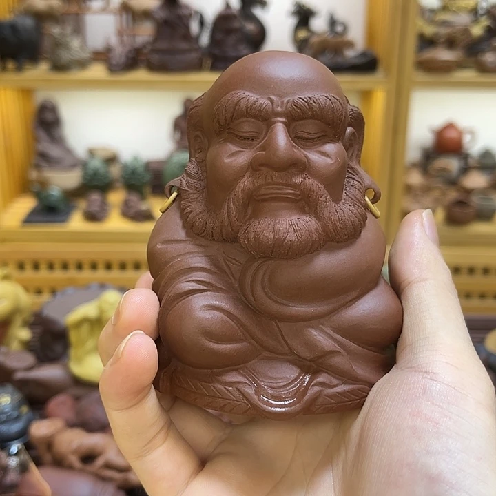 ****～紫砂茶宠紫砂达摩茶宠摆件