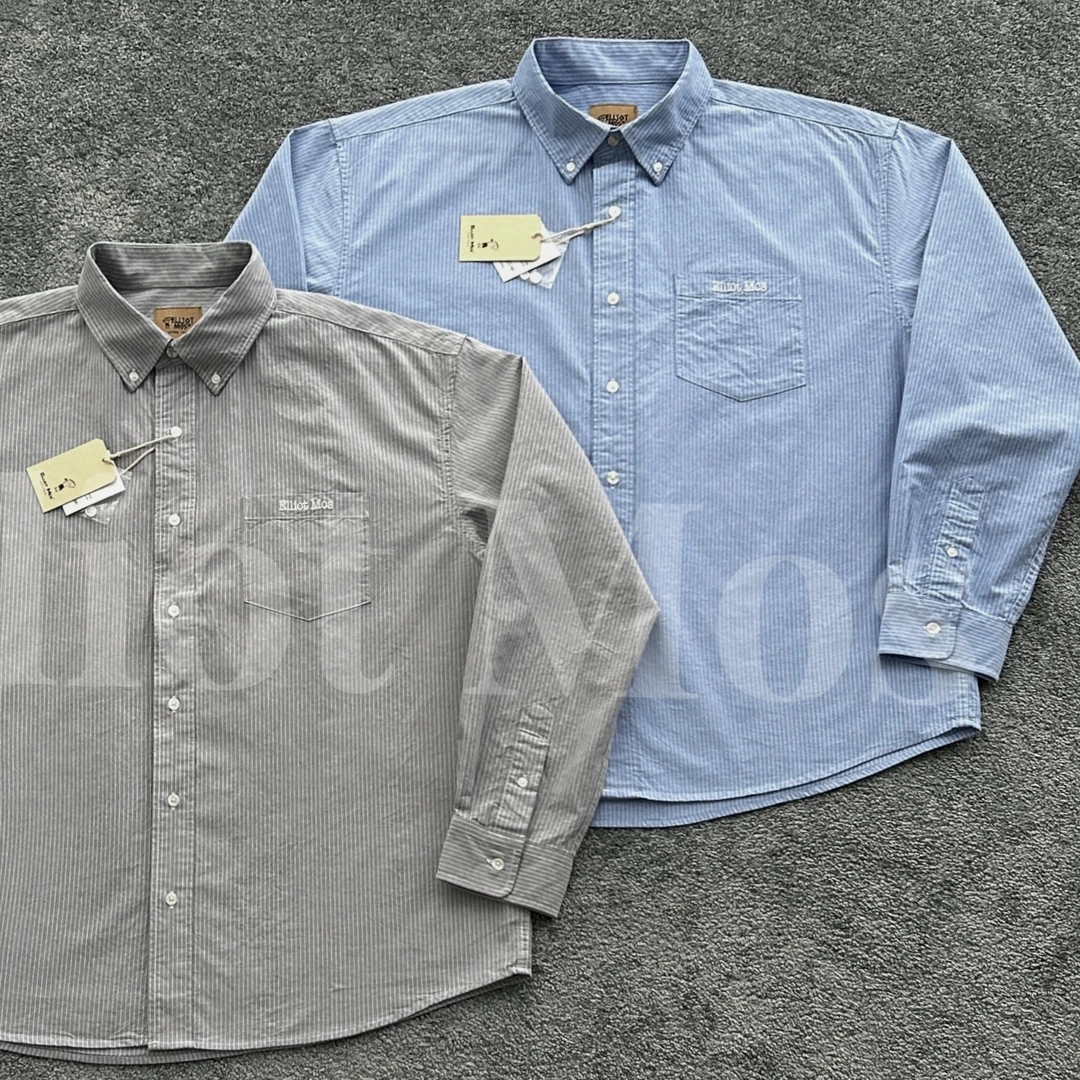 Elliot Mos条纹叙事~Embroidered Shirt复古刺绣口袋长袖衬衫1184