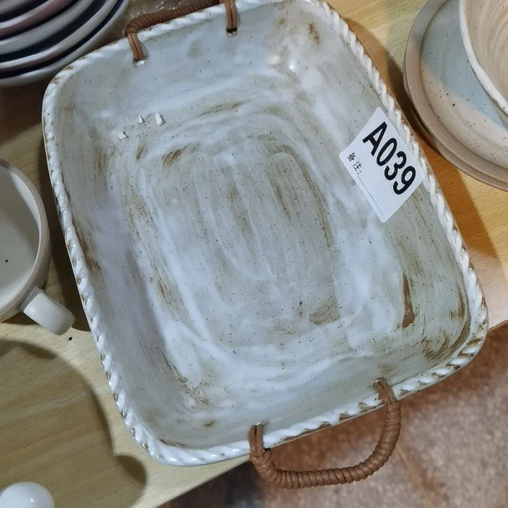 瓷片正品粗陶长方提绳一个