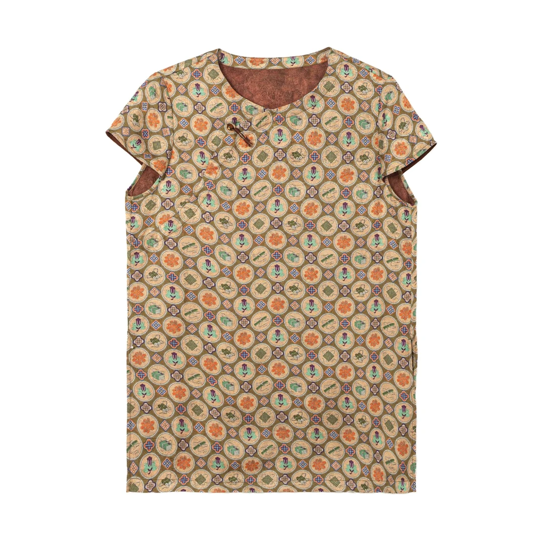 【沐晴】新中式减龄背心女夏薄款气质无袖斜襟提花国风上衣C515087