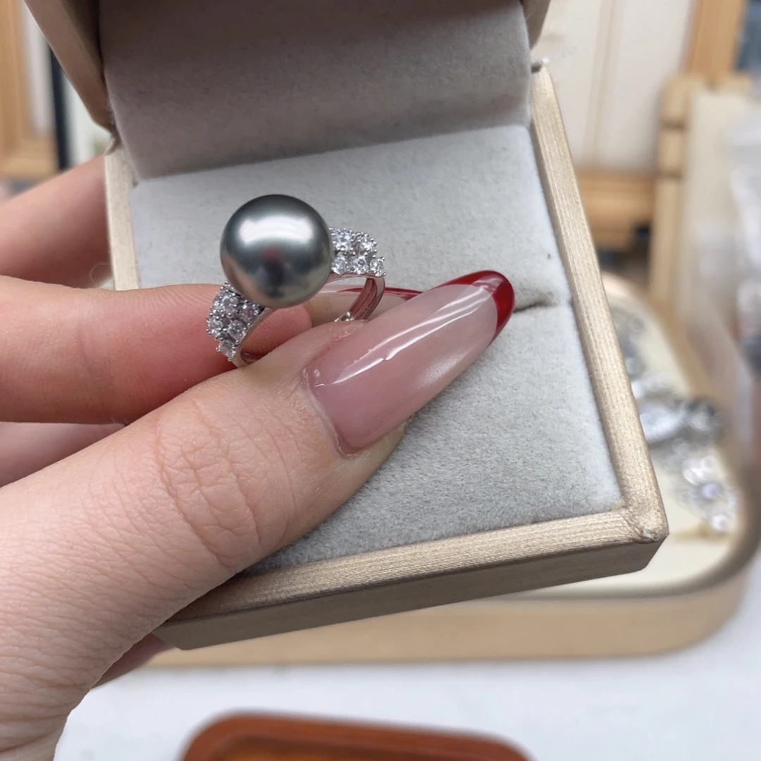 海水珍珠银S925镶嵌戒指E71