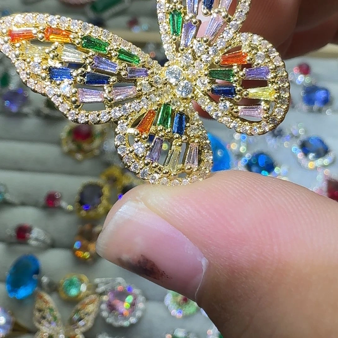 托帕石戒指银S925镶嵌