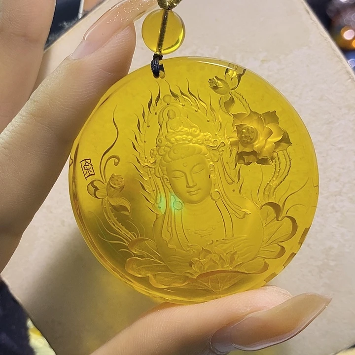 蓝珀未镶嵌珠宝奇石墨西哥蓝珀观音