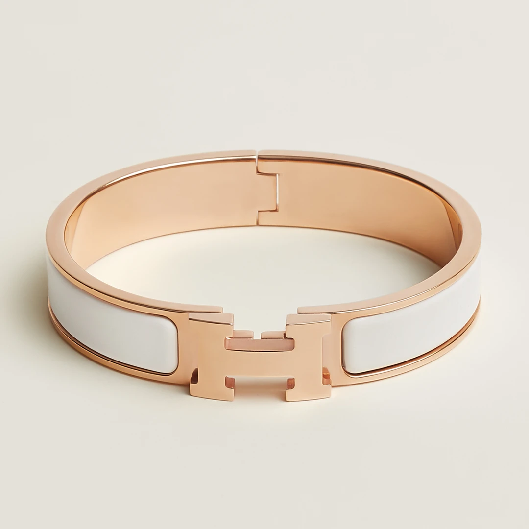 全新未使用 Hermes/爱马仕 Clic H 窄版 玫瑰金色手镯 PM码