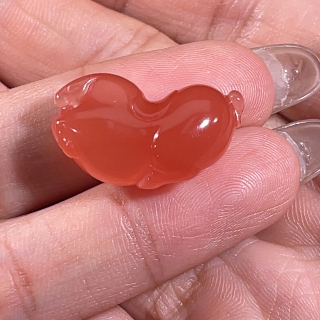 南红玛瑙未镶嵌大黑洞唐马22.8*13*10mm