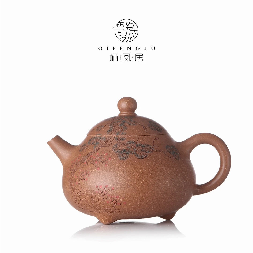 栖凤居春水煎茶降坡泥松庐壶泡茶专用紫砂壶喝茶高端手制茶壶