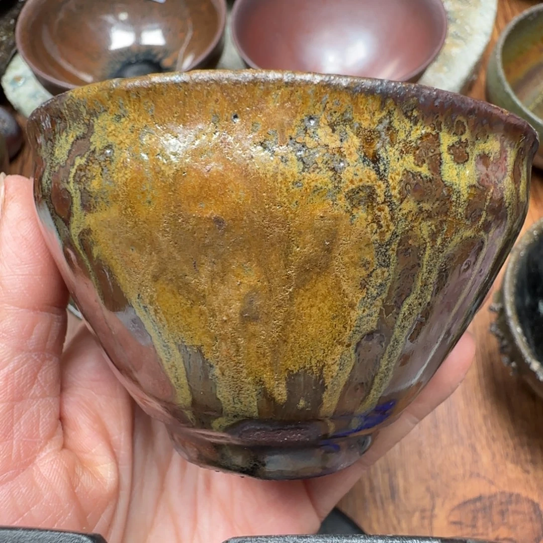 柴烧建盏茶盏茶杯643