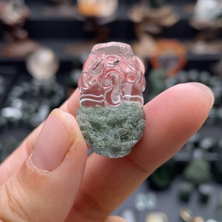 未镶嵌水晶颈饰绿幽灵聚宝盆貔貅