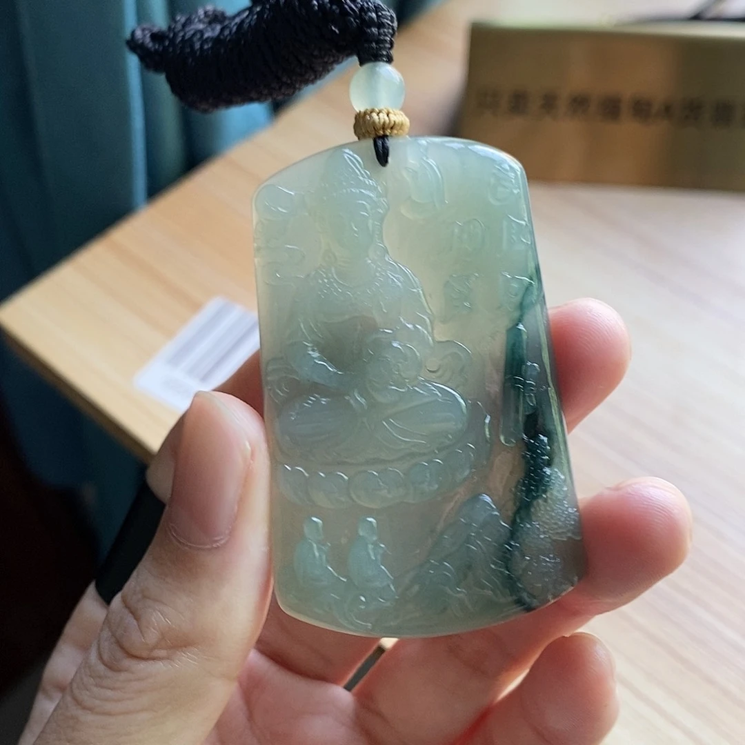 【闪购商品】颈饰未镶嵌翡翠一***花天然缅甸A货翡翠