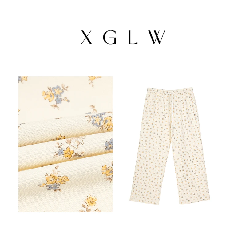 花园游记~胖MM大码舒适休闲宽松印花卫裤P4K0069