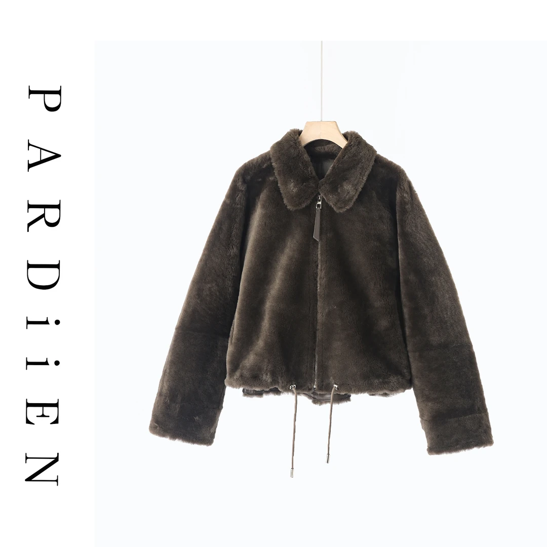 【北总严选】帕迪恩抽绳下摆皮毛一体翻领短款外套25PD-25F3106