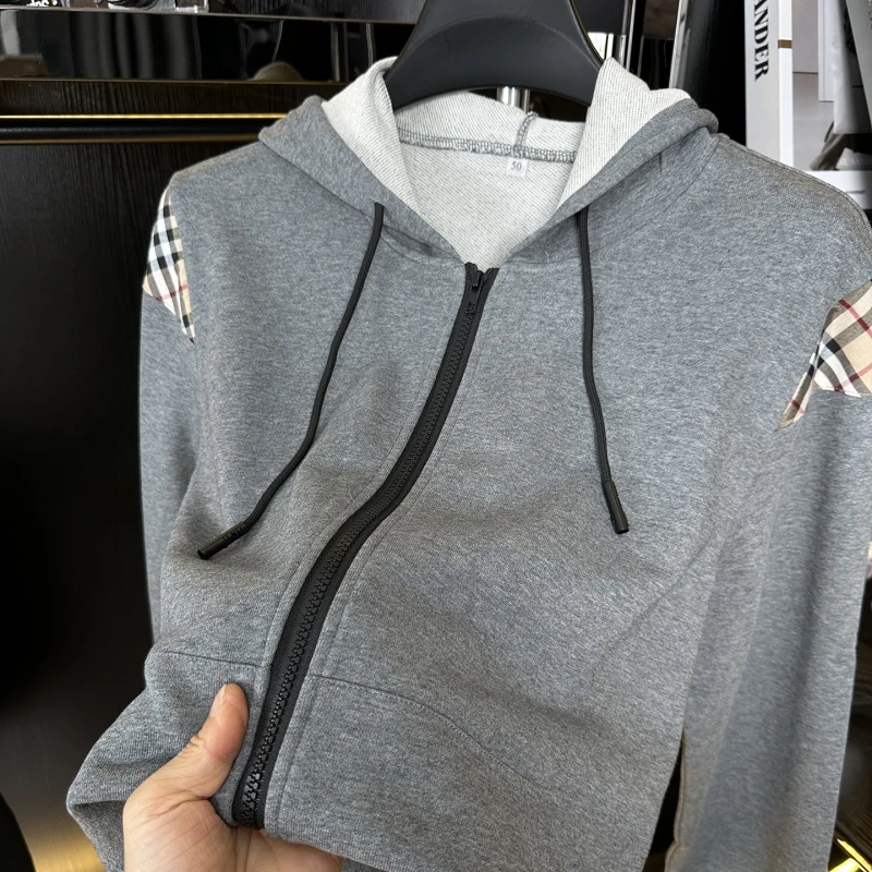 CATIA SELI秋冬季男士卫衣拉链连帽开衫全棉运动休闲上衣新款外套