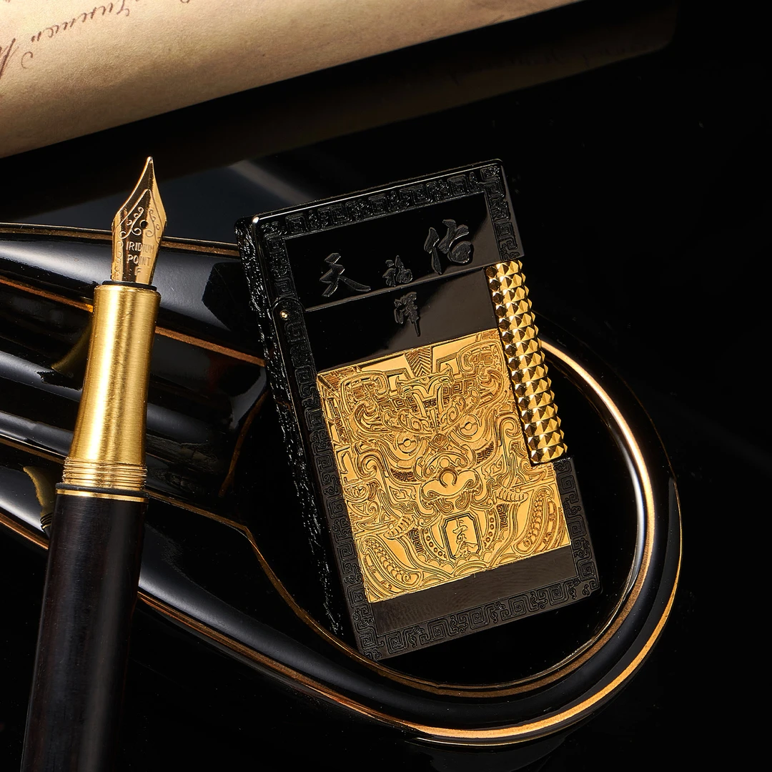 TSHOMX【天佑福泽】高档复古朗声铜打火机生日送男友老公周年日礼物