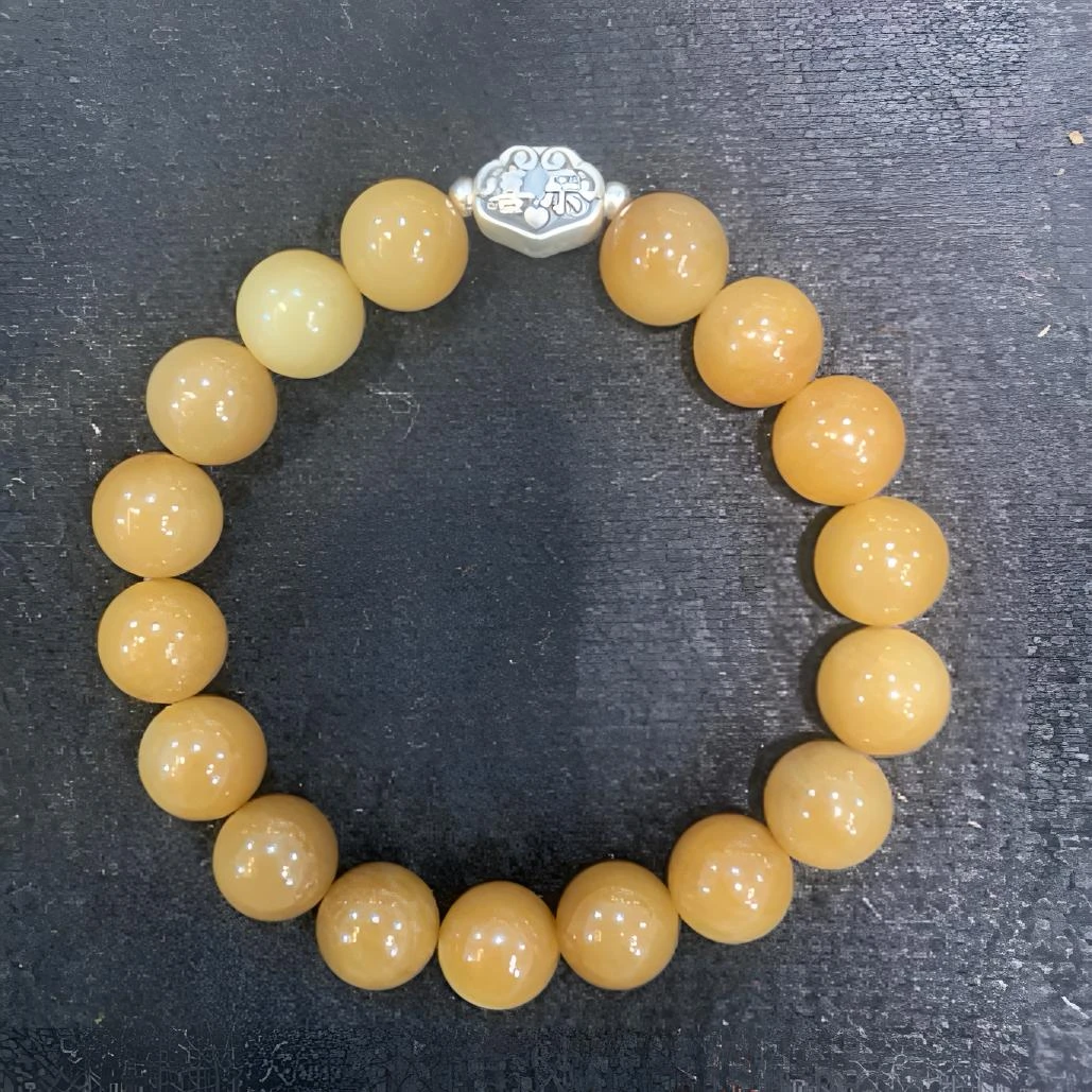 黄白老玉手串手链