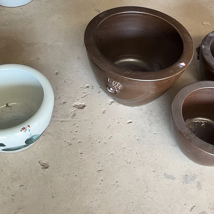 龙***女景德镇陶瓷鱼缸艺术