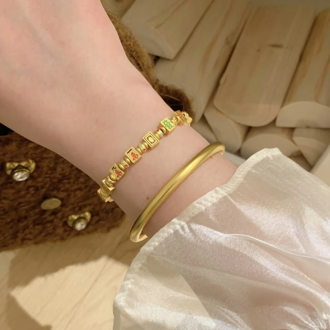 十三幺百搭手链本命年麻将珐琅彩新中式手链礼品套组