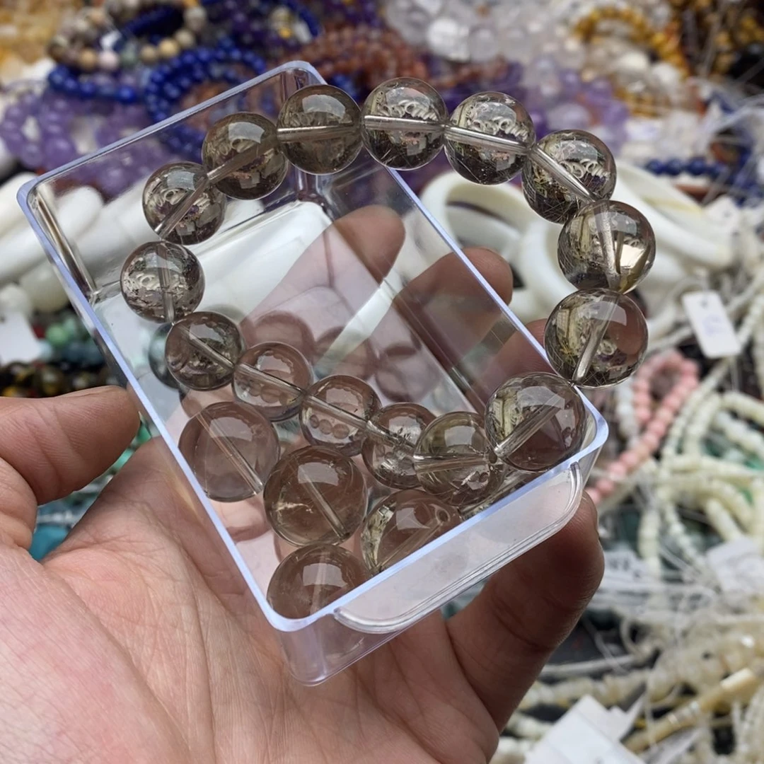 财***尖玛瑙/玉髓未镶嵌珠宝半成品拍两次茶发晶s210