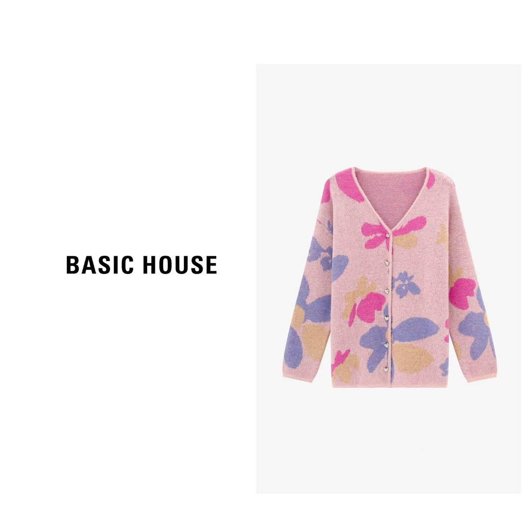 Basic House/百家好时尚休闲百搭宽松女士毛衣B06245I9012