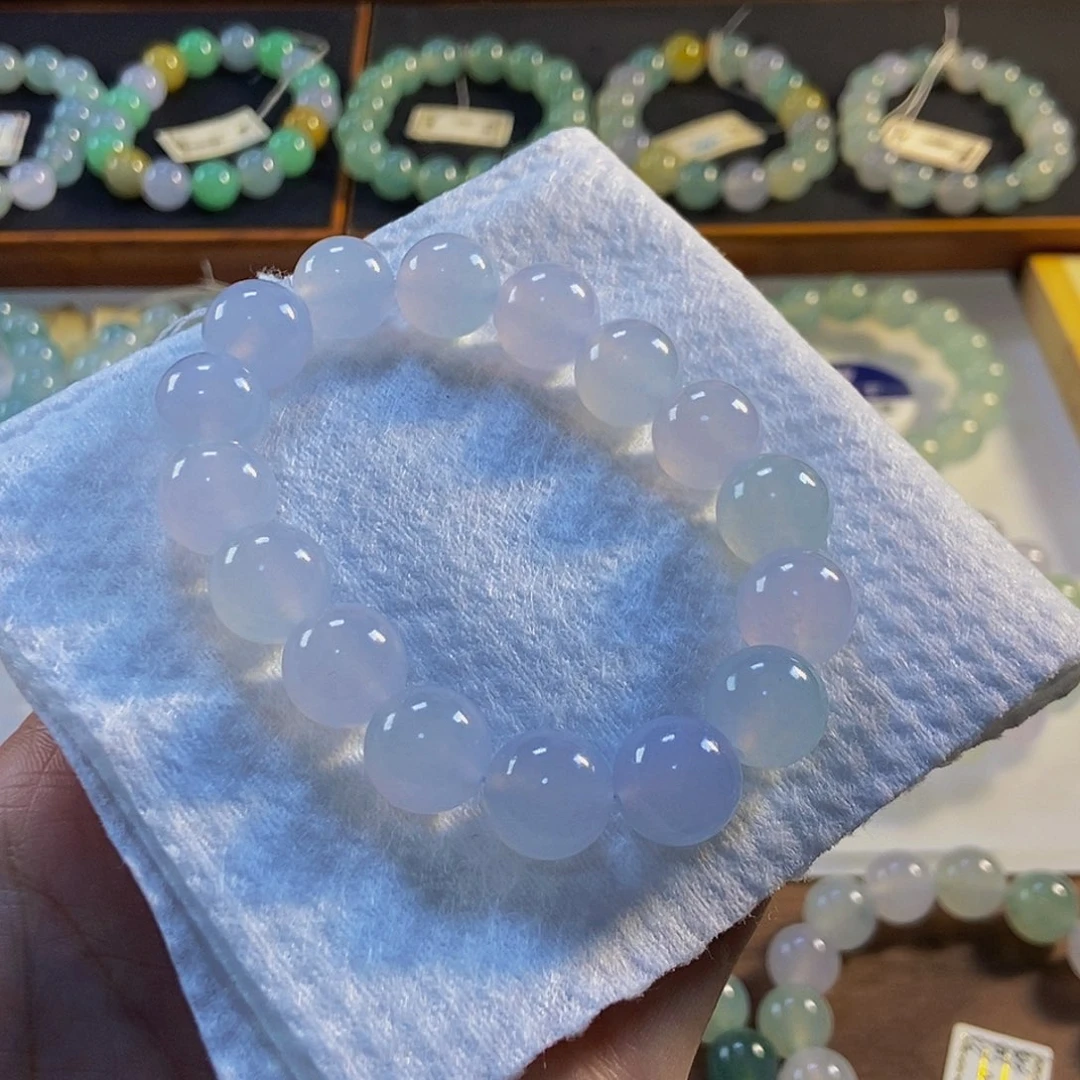 定制翡翠未镶嵌翡翠手串卡12.7