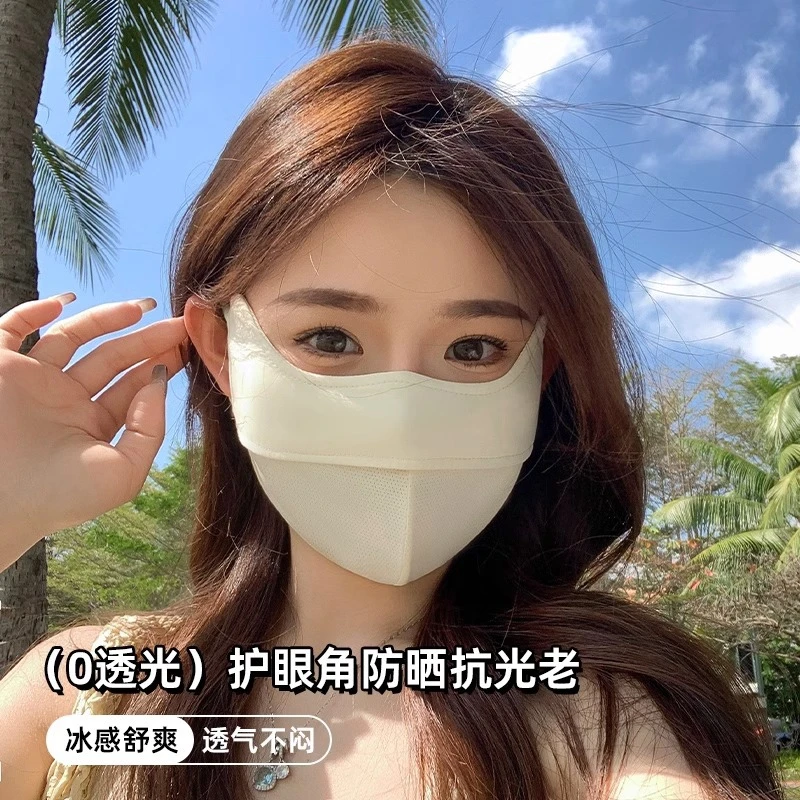 防晒口罩女防紫外线高颜值2025新款护眼角骑行遮阳全脸面罩冰丝夏