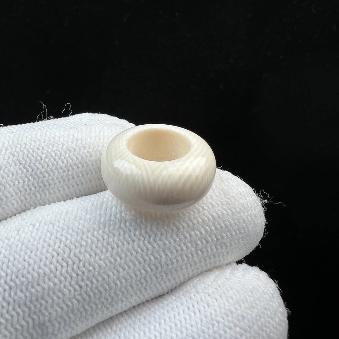 J4554天然猛犸牙跑环戒指内径9.8mm支持鉴定 假一罚四