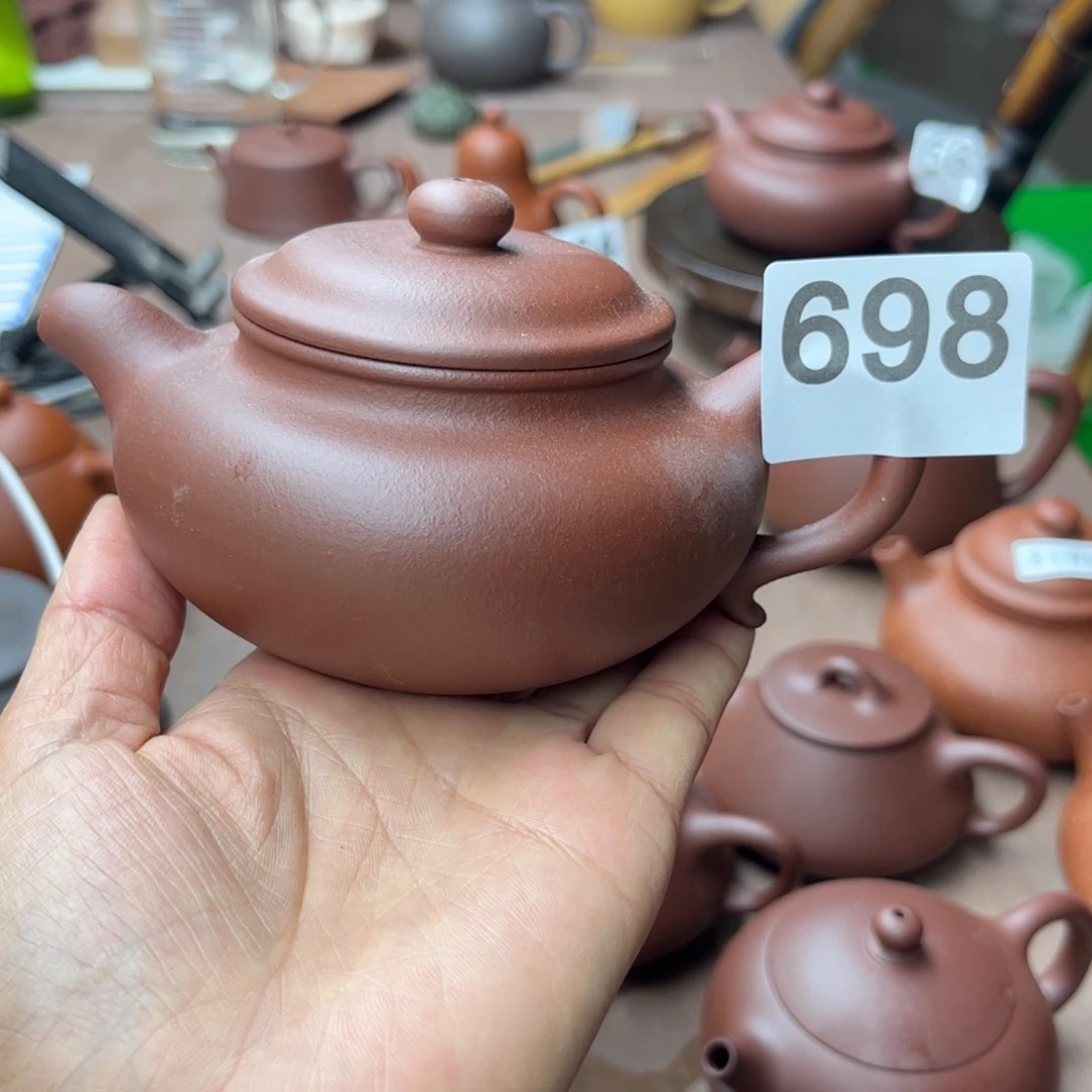 紫砂茶壶紫泥半手工220cc