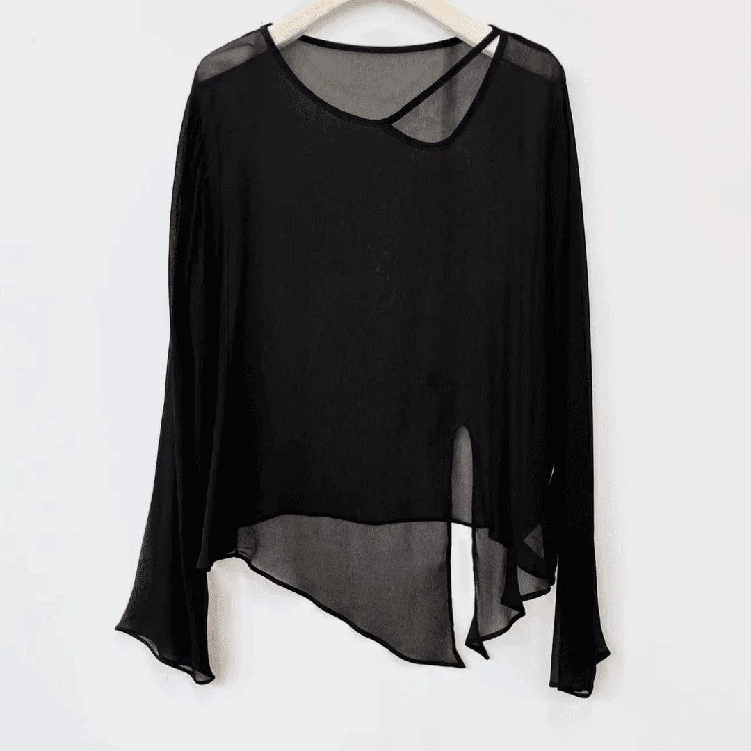 【有运费补贴】不规则轻薄衬衫防晒长袖气质设计感女士空调上衣