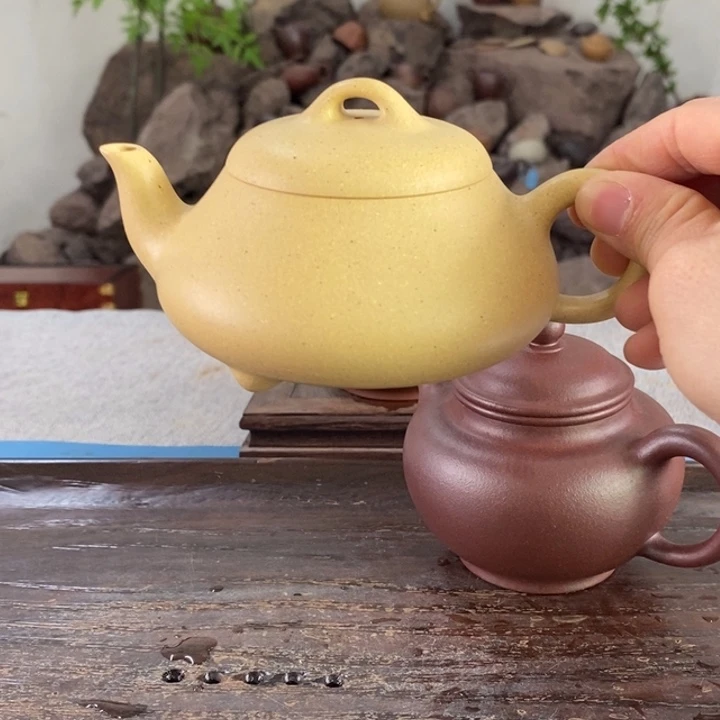 紫砂茶壶本绿精工全手汉唐石瓢220左右的容量