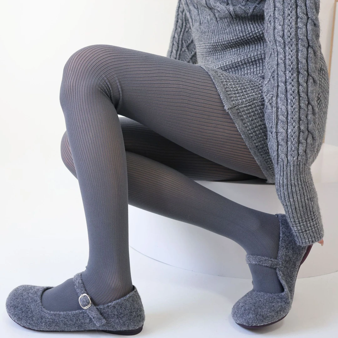 秋冬丝袜保暖高腰连裤条纹成人日系秋季打底袜中筒外穿裤袜女士