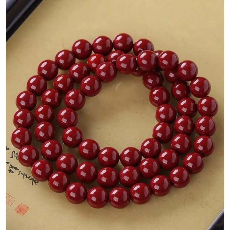 天然辰砂天然辰砂L007朱砂手串108颗（无礼盒）