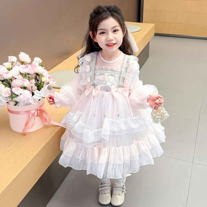 女童连衣裙春秋2025新款洋气儿童生日洛丽塔纱裙女孩春装公主裙子