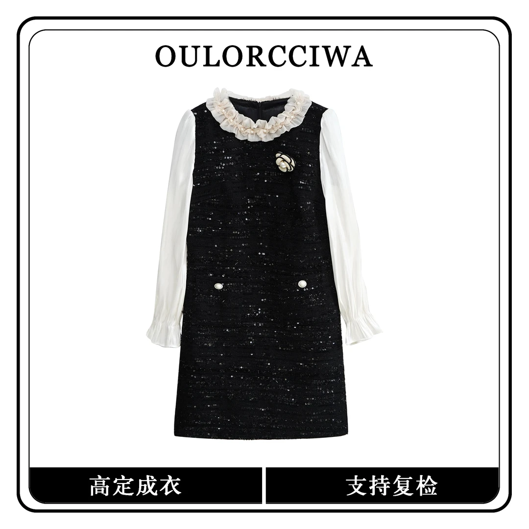 【BAOGE太古仓】女装连衣裙气质时尚收腰显瘦连衣裙OLQW-874-黑色