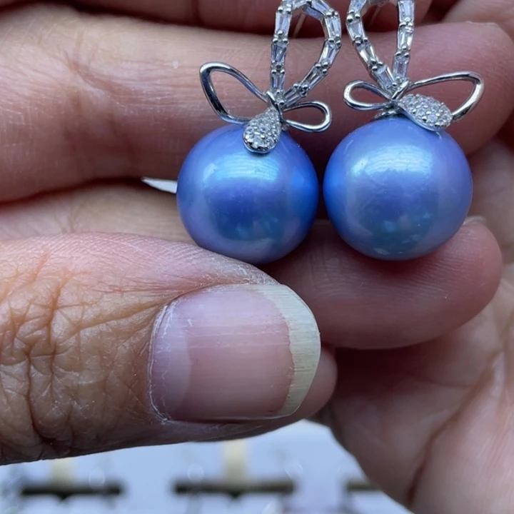 Y***C耳饰银S925镶嵌淡水珍珠