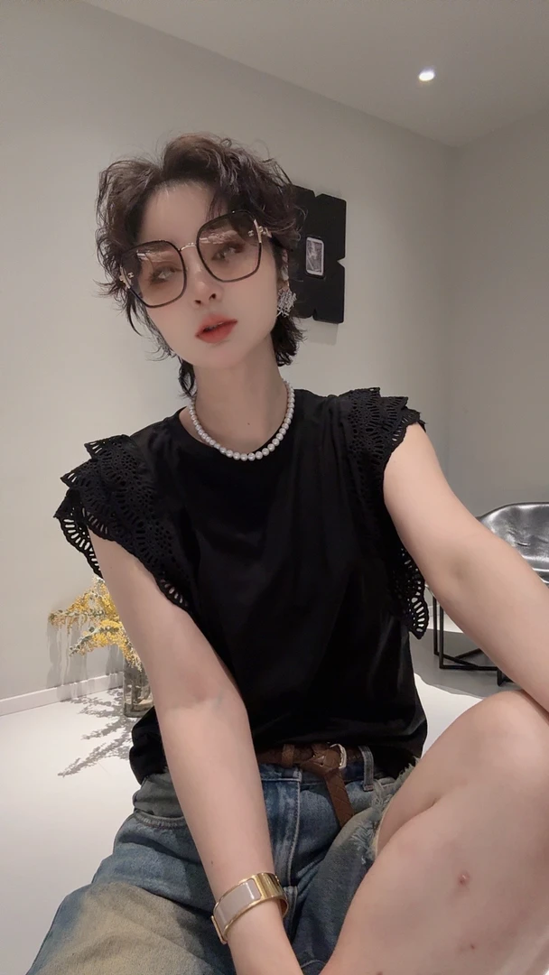 FANYE 2025夏季出街简约百搭小飞袖T恤25197