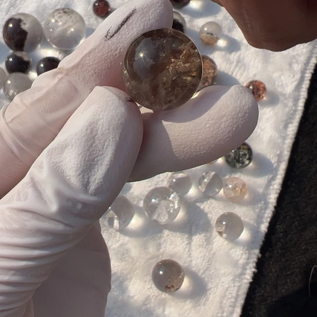 水晶幽灵15.4mm打孔定制不退换未镶嵌为****来