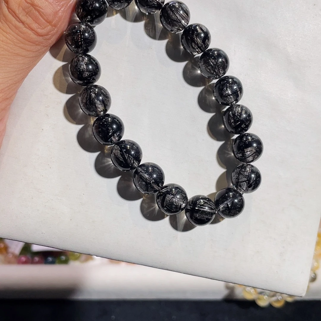 未镶嵌手链水晶蕾丝黑发晶10.5mm