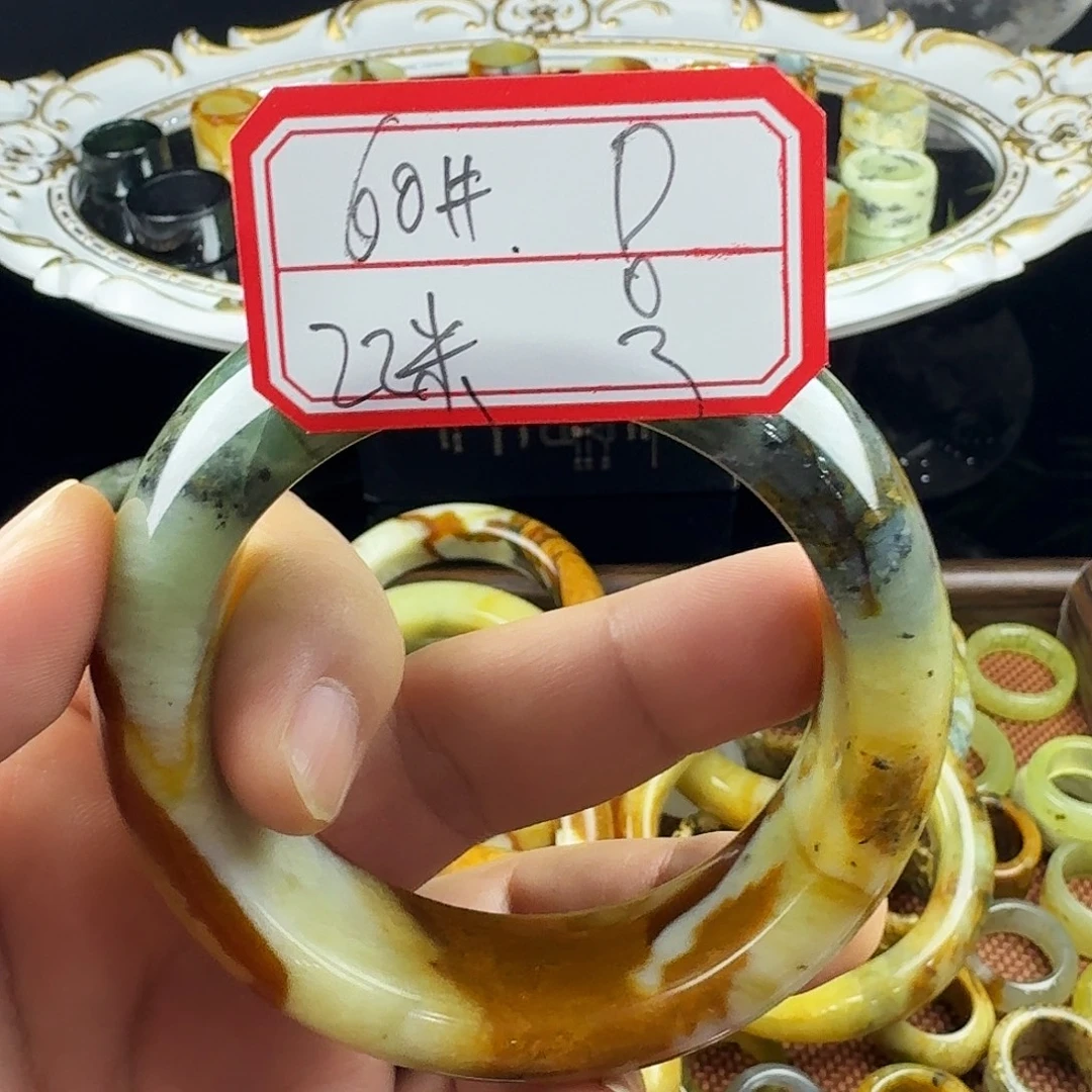小***娘蛇纹石玉合金戒指