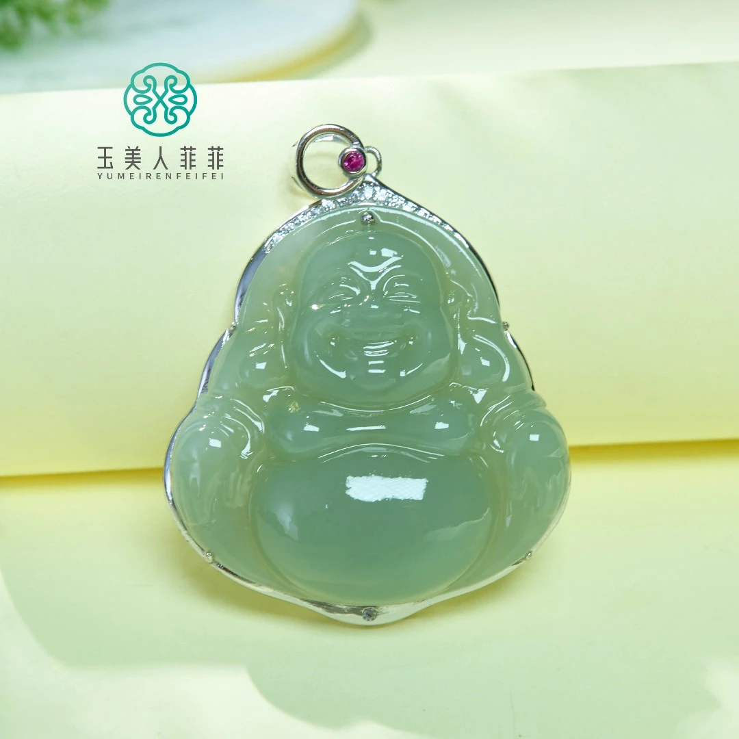 菲菲珠宝好*S925和田玉吊坠约38*38mm