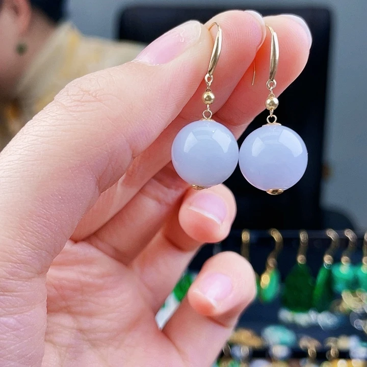 翡翠耳饰18K金镶嵌饰品