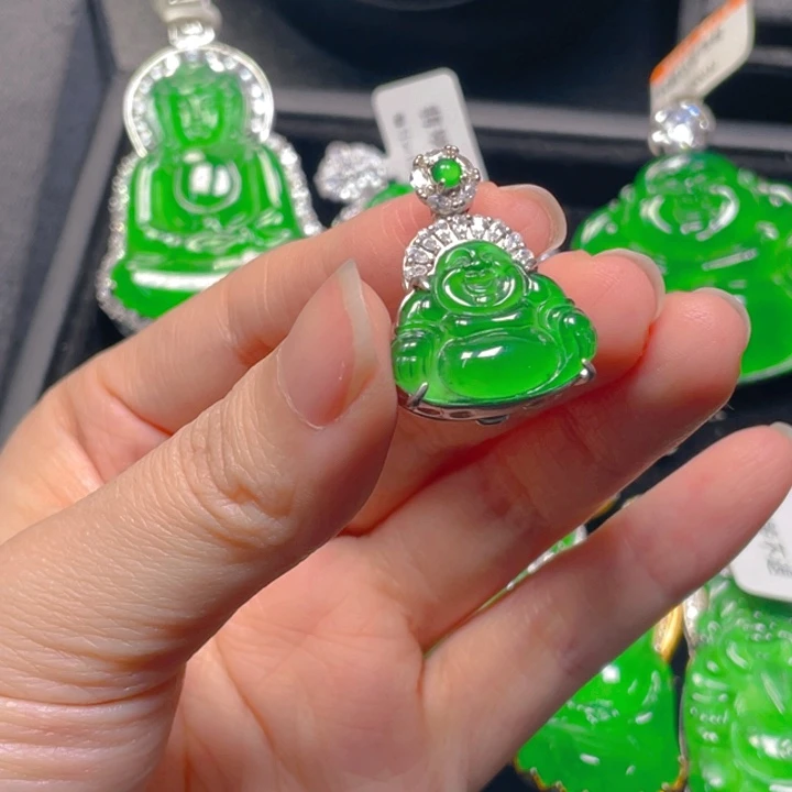 翡翠银S925镶嵌吊坠(不含链)