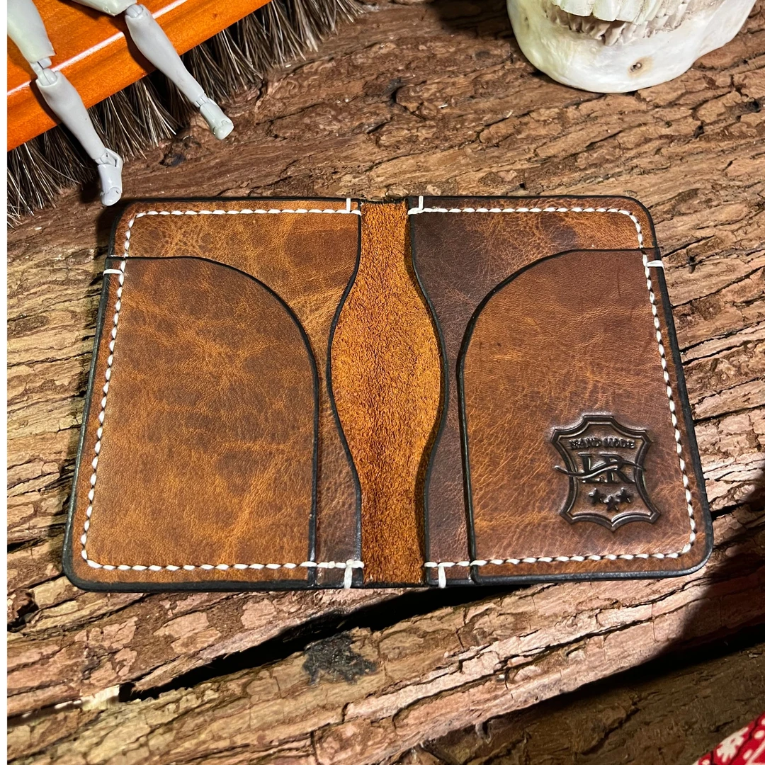 男士棕色真皮纯手工驾驶本竖款卡包