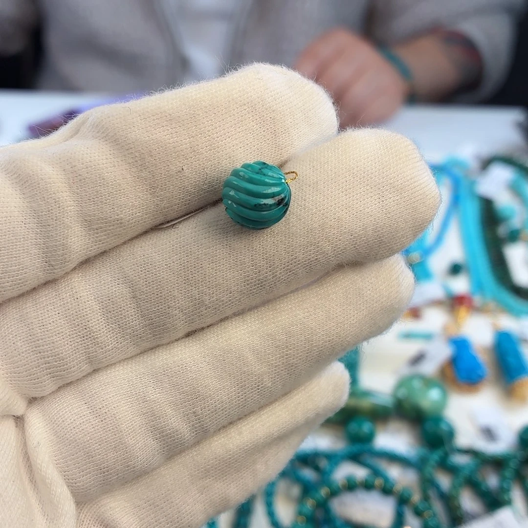 绿松石未镶嵌挂件10mm