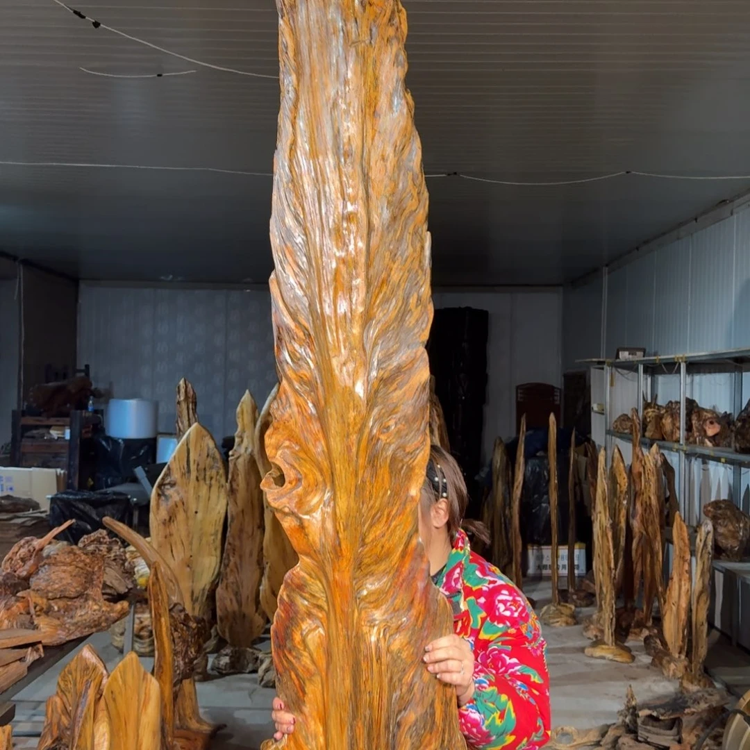 曲***英木佳友琥珀木摆件10