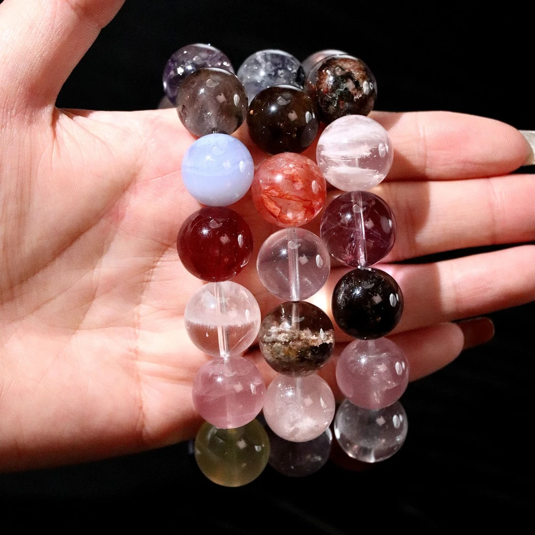 【水晶集结】天然高品大珠径多宝水晶手串G2615-约16mm-多样性发一