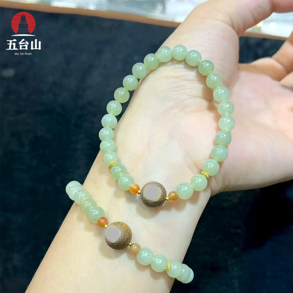 《三寶缘》五台禾佃圆珠手串nan紅 轻奢气质复古国风中式女款淡香型