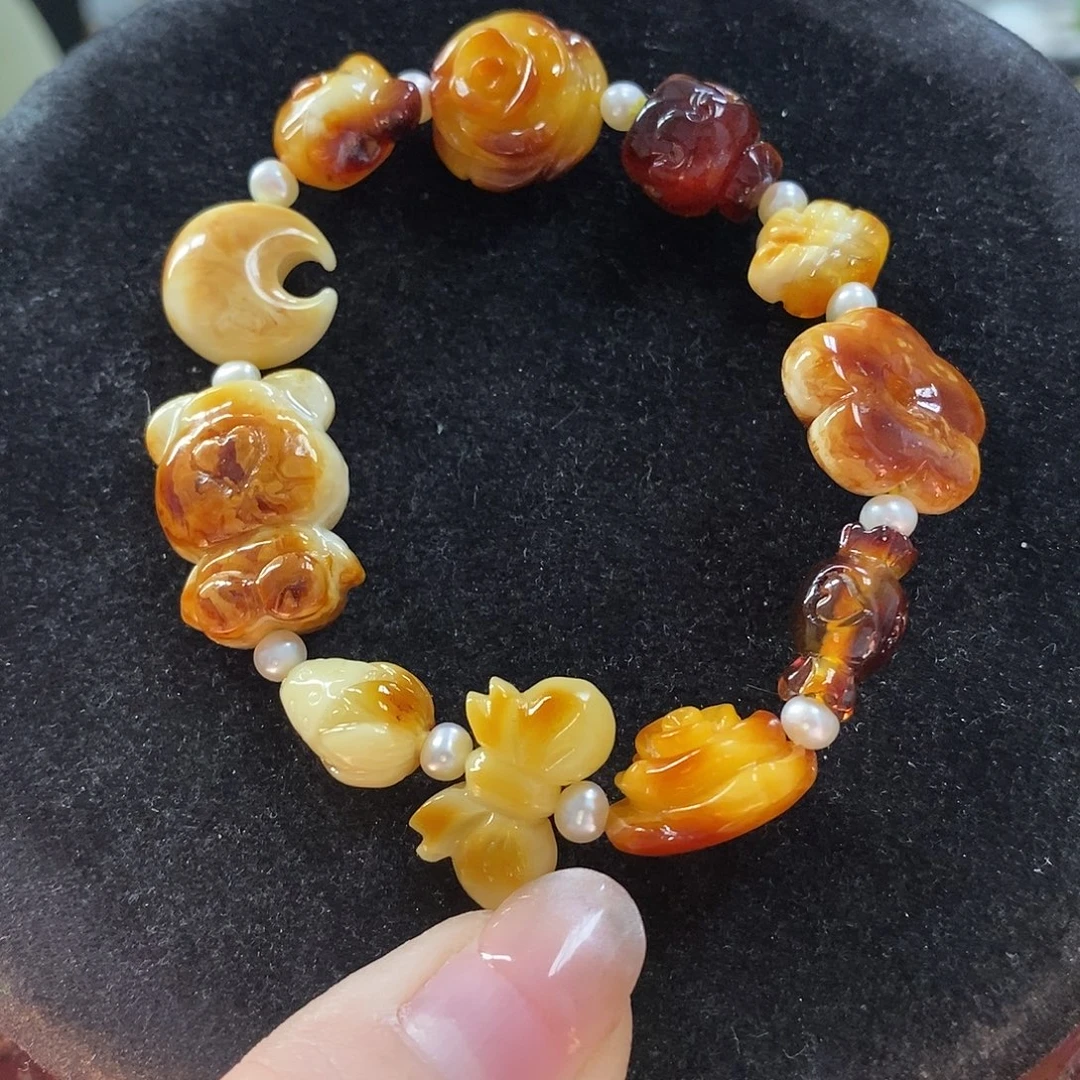 琥珀未镶嵌手链014