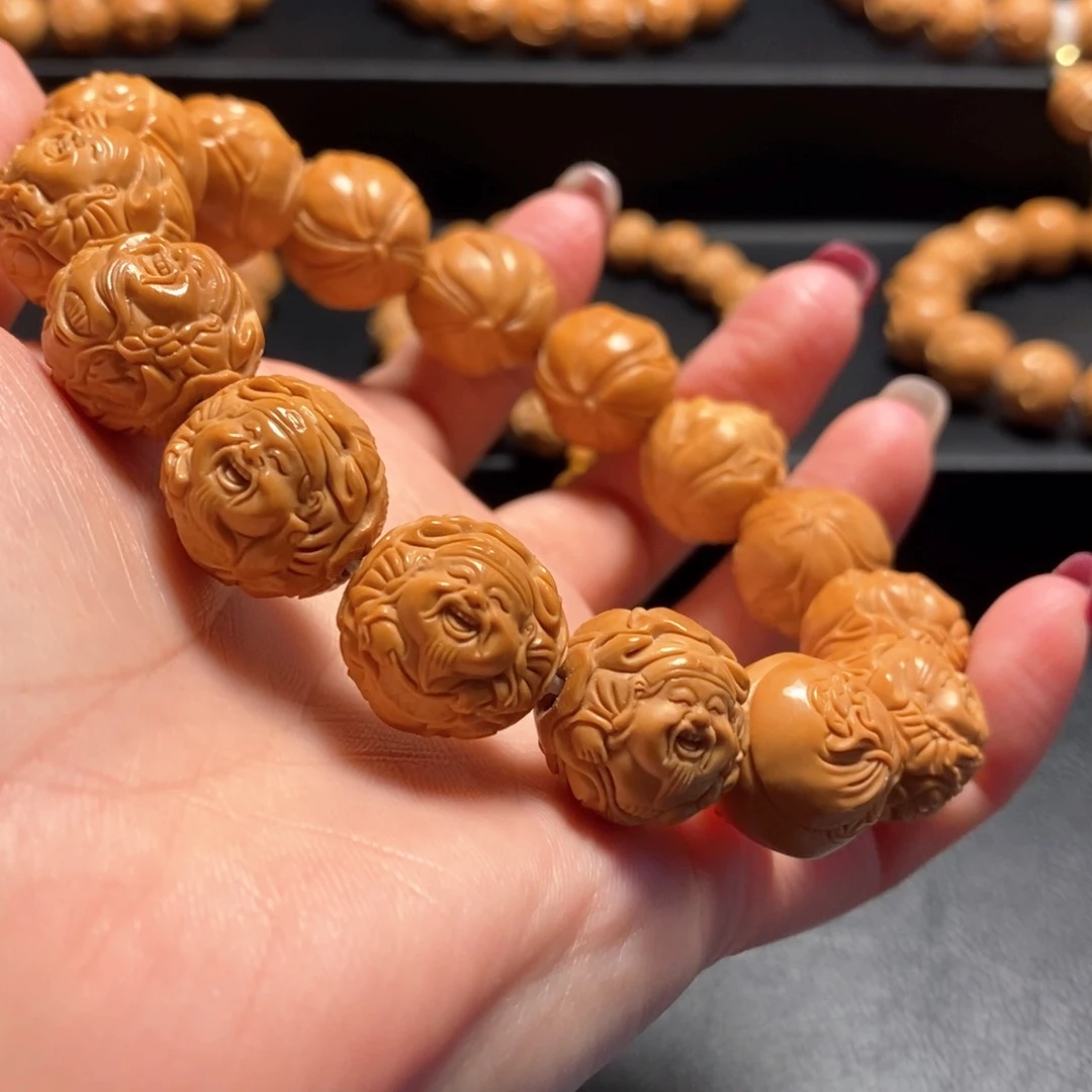 猴头核桃手串凸**凸荷叶横财17