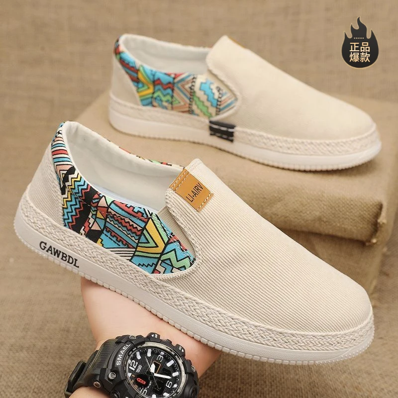 断码夏季老北京布鞋男士2025新款运动休闲帆布鞋男款千层底渔夫一